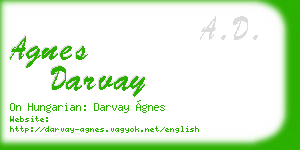 agnes darvay business card